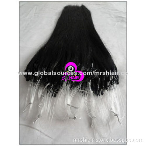 22-inch Natural Black Silk Straight Micro Loop Hair Extensions